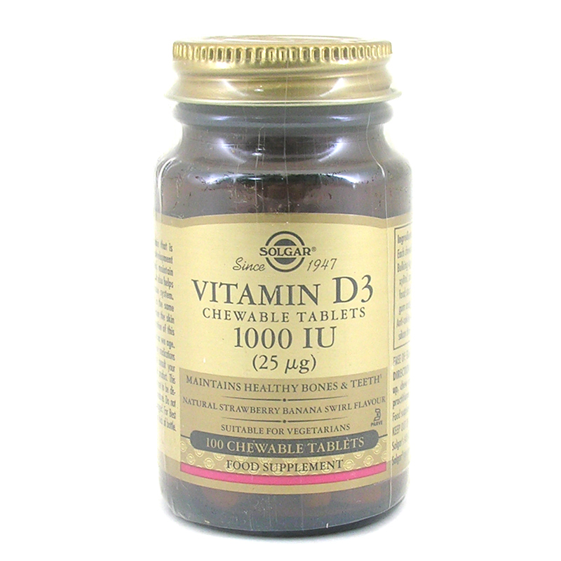 Solgar Vitamin D3 1000IU 100 Chewable Tablets eBay